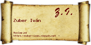 Zuber Iván névjegykártya